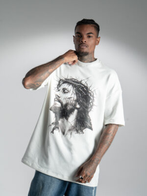 Alternative view of Camiseta Oversized Blessed Jesus White