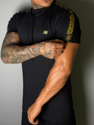 Alternative view of Camiseta Slim Pattern Gold - Black