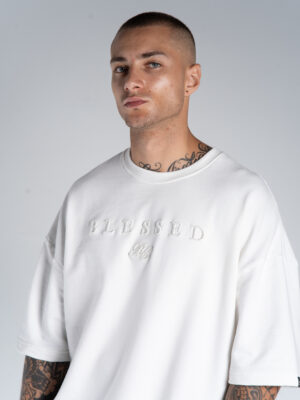 Camiseta Oversized Blessed Minimal - Off White