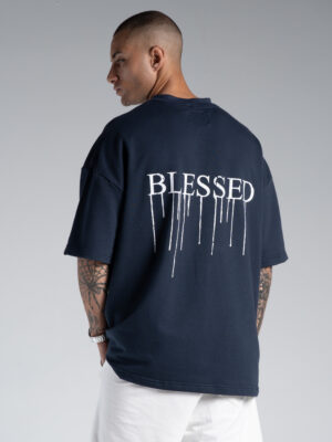 Camiseta Over Blessed Drip – Navy