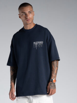 Alternative view of Camiseta Over Blessed Drip – Navy