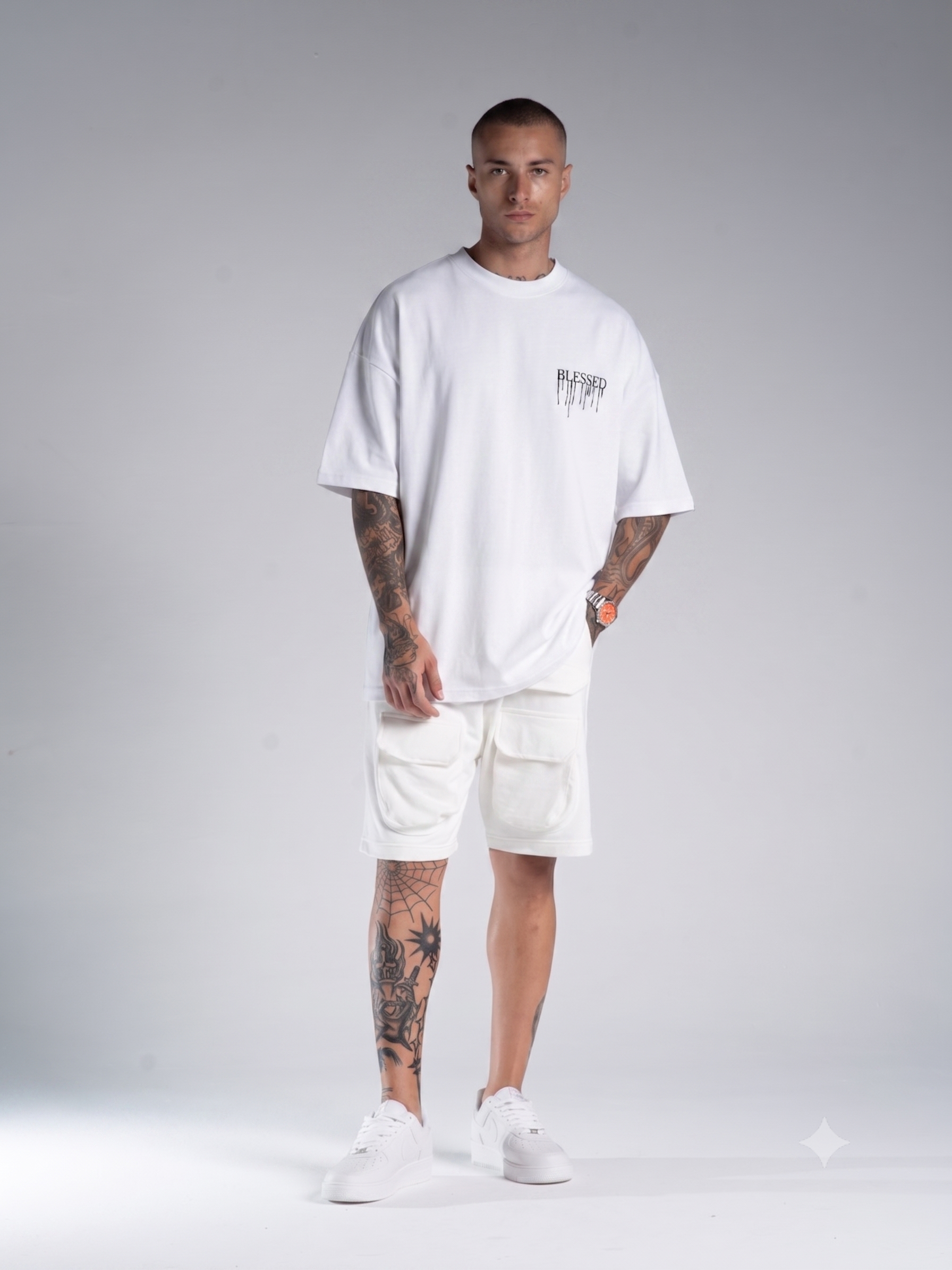 Alternative view of Camiseta Over Blessed Drip – White